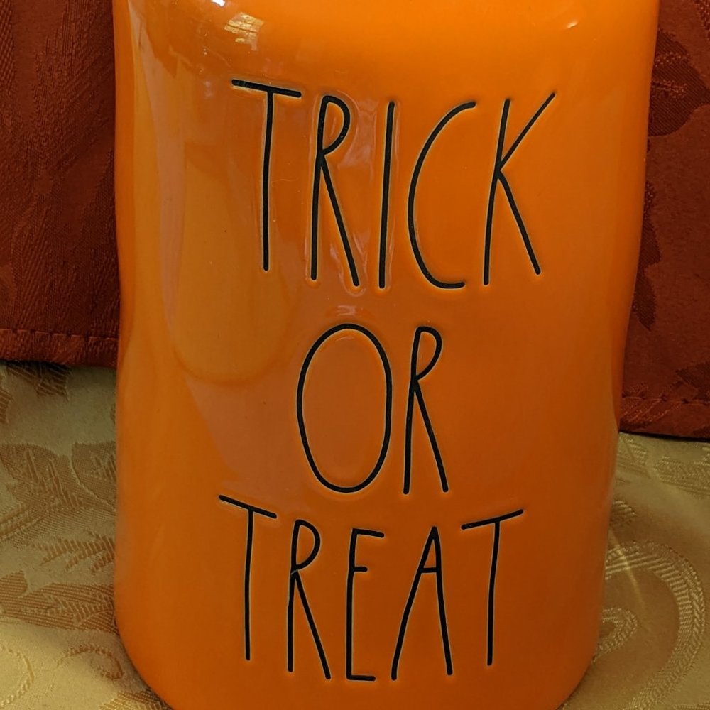 Halloween Bright Orange Tall Rae Dunn Trick Or Treat Canister 2020